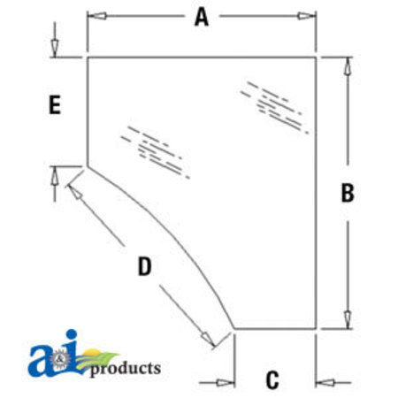 A & I PRODUCTS Glass, Door, Lower (LH) 39" x32" x6.5" A-338426A1